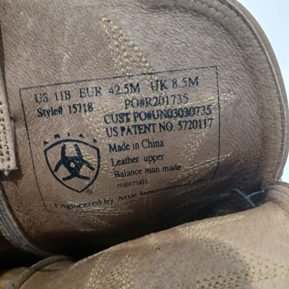 10/11B Ariat Womens Western Boots Cowboy Leather Brown Style 15718 - Picture 11 of 14
